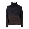 Base Airbrushed Shaded Turtleneck Sweater In Black