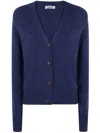 Base Alpaca Blend Cardigan In Blue