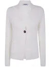 Base Alpaca Blend Knit Jacket In White