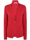 Base Alpaca Blend Knit Jacket In Red