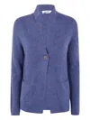Base Alpaca Blend Knit Jacket In Blue
