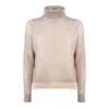 Baserange Base Antique Pink Extra Fine Merino Wool Turtleneck Sweater In Pink