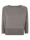 Baserange Boat Neck Sweater In Multicolour