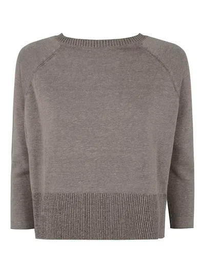 Base Boat Neck Sweater In Multi