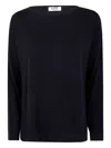 Base Extrafine Merino Wool Stretch Boatneck In Blue