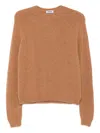 Base Round-neck Raglan-sleeve Sweater In Brown