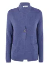 Base Alpaca Blend Knit Jacket In Blue
