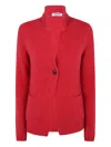 Base Alpaca Blend Knit Jacket In Red
