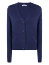 Base Alpaca Blend Cardigan In Blue