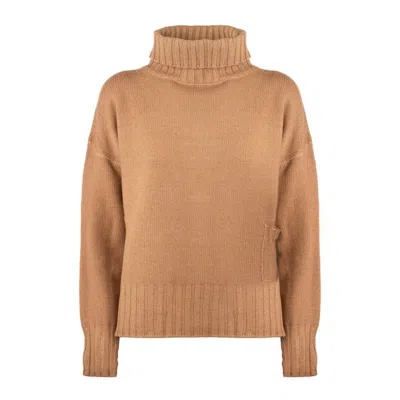 BASERANGE BASE CAMEL MERINO WOOL TURTLENECK SWEATER