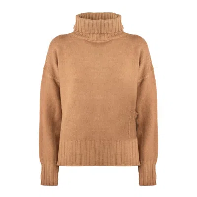 BASERANGE BASE CAMEL MERINO WOOL TURTLENECK SWEATER