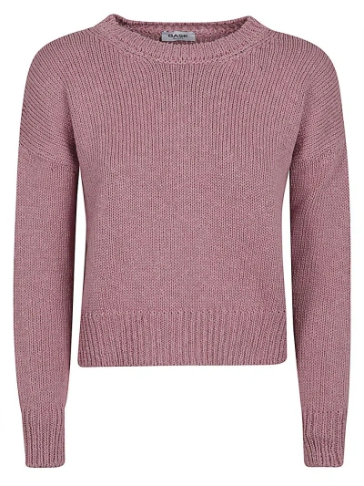 Base Cotton And Linen Blend Sweater In Pink