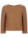 Baserange Cotton And Linen Sweater In Brown