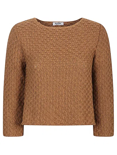 Base Cotton And Linen Sweater In Brown