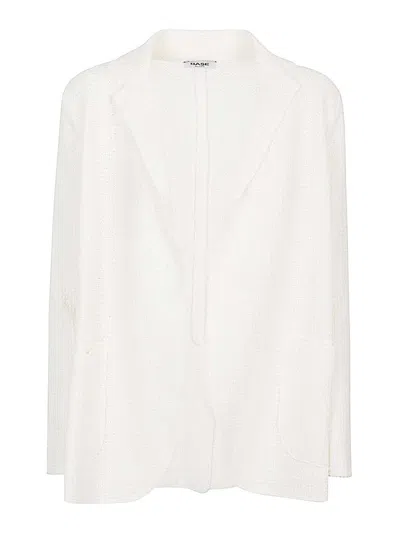 Base Cotton Blazer Jacket In White