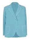 Baserange Base Cotton And Linen Blend Jacket In Blue