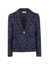Base Cotton Blend Single-breasted Jacket In Black