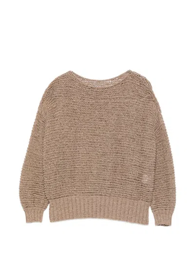 Base Cotton Blend Sweater In Brown