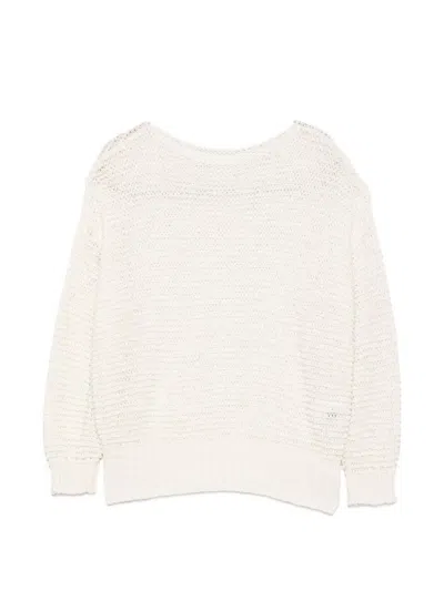 Base Cotton Blend Sweater In White