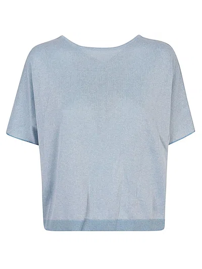 Base Cotton Blend Top In Blue
