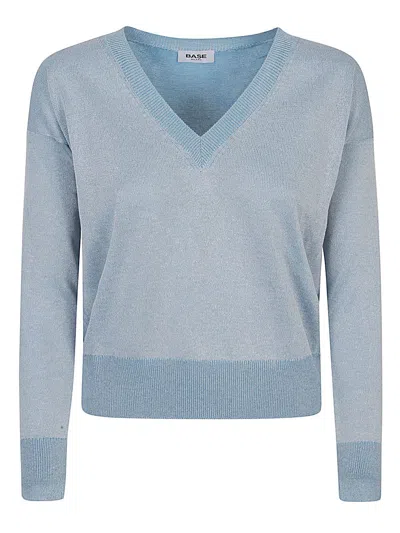 Base Cotton Blend V-neck Sweater