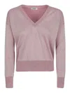 Baserange Base Cotton Blend V-neck Sweater In Nude & Neutrals