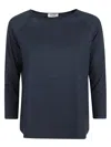 Baserange Base Cotton Crewneck Sweater In Blue