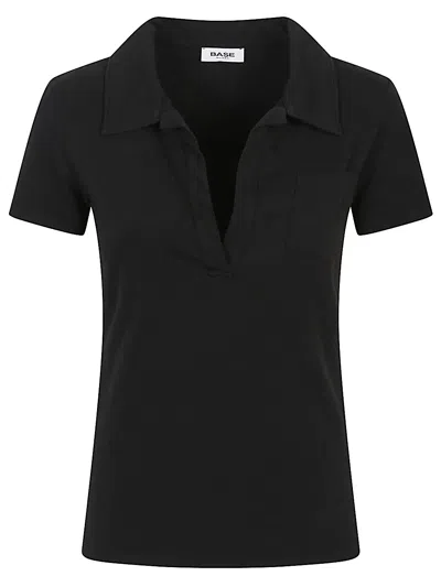 Base Cotton Polo Shirt In Black