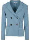 Baserange Double Breast Classic Jacket In Water