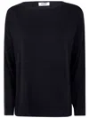 Base Extrafine Merino Wool Stretch Boatneck In Blue