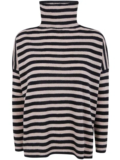 BASE BASE EXTRAFINE MERINO WOOL STRIPED TURTLENECK