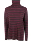 Base Extrafine Merino Wool Striped Turtleneck In Multi