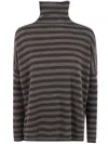 Base Extrafine Merino Wool Striped Turtleneck In Multi