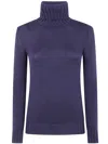Base Extrafine Merino Wool Turtleneck In Blue