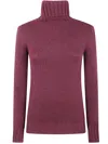 Base Extrafine Merino Wool Turtleneck In Burgundy