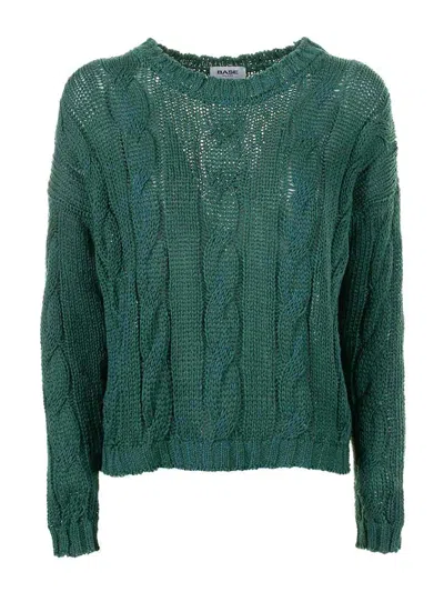 Baserange Green Braid Crewneck Sweater