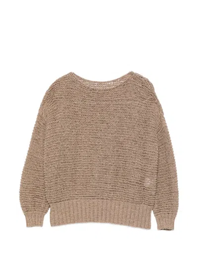Base Cotton Blend Sweater In Brown