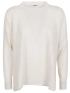 BASE BASE LINEN AND COTTON BLEND BOAT NECK SWEATER