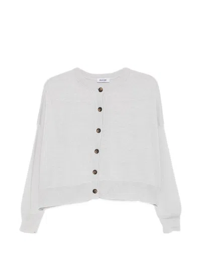 Base Linen And Cotton Blend Cardigan In White