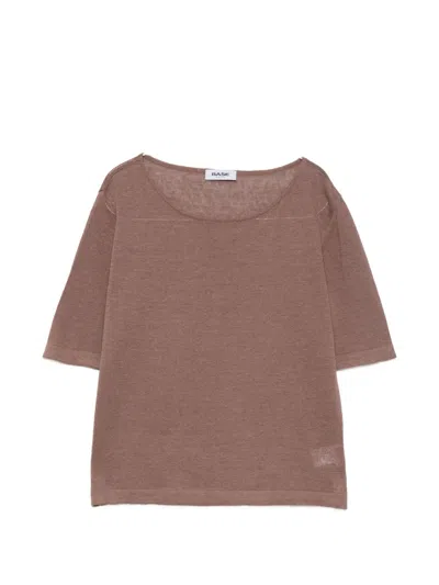 Base Linen And Cotton Blend Sweater In Brown