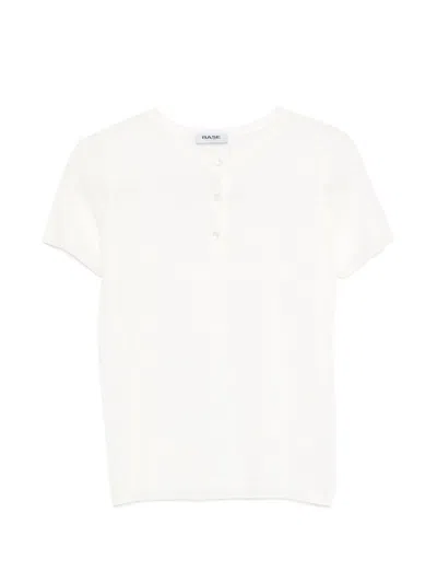 Base Linen And Cotton Blend T-shirt In White