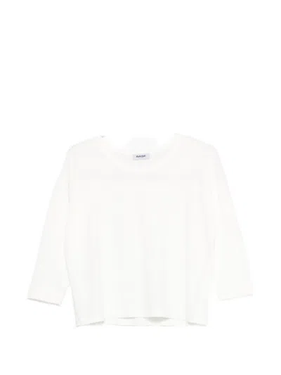 Base Linen Crewneck Sweater In White