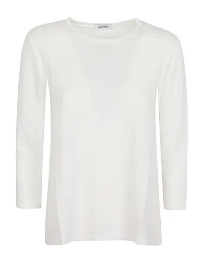 Base Linen Jersey Long Sleeve T-shirt In Beige