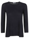 Baserange Base Linen Jersey Long Sleeve T-shirt In Blue