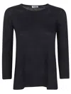 Baserange Base Linen Jersey Long Sleeve T-shirt In Blue