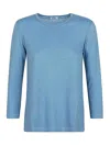 Baserange Base Linen Jersey Long Sleeve T-shirt In Blue