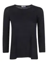 Baserange Base Linen Jersey Long Sleeve T-shirt In Blue