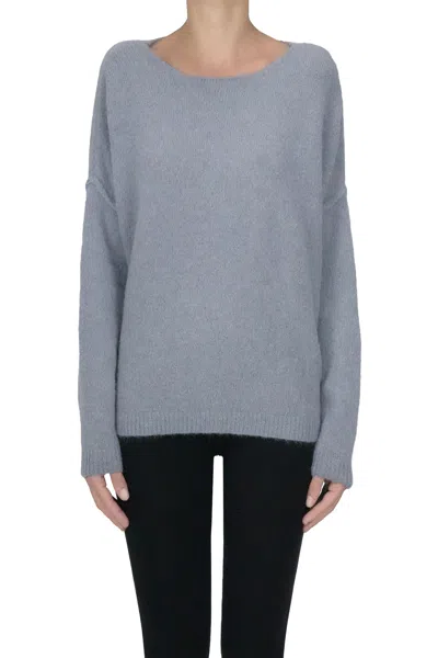 Base Milano Alpaca-blend Pullover In Gray