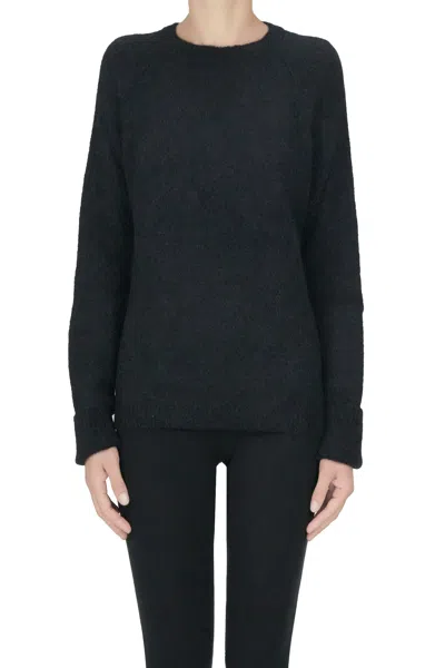 Base Milano Alpaca-blend Pullover In Black