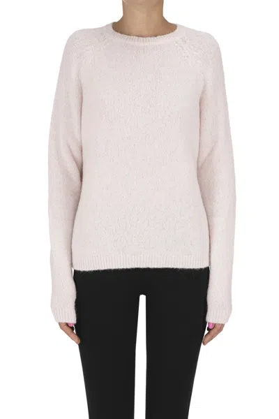 Base Milano Alpaca-blend Pullover In Pink